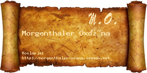 Morgenthaler Oxána névjegykártya